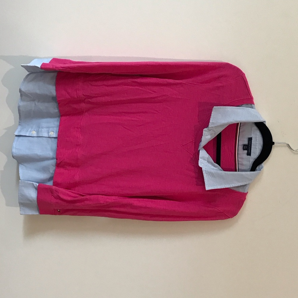 Tommy Hilfiger Fuchsia and Light Blue Button Down Shirt